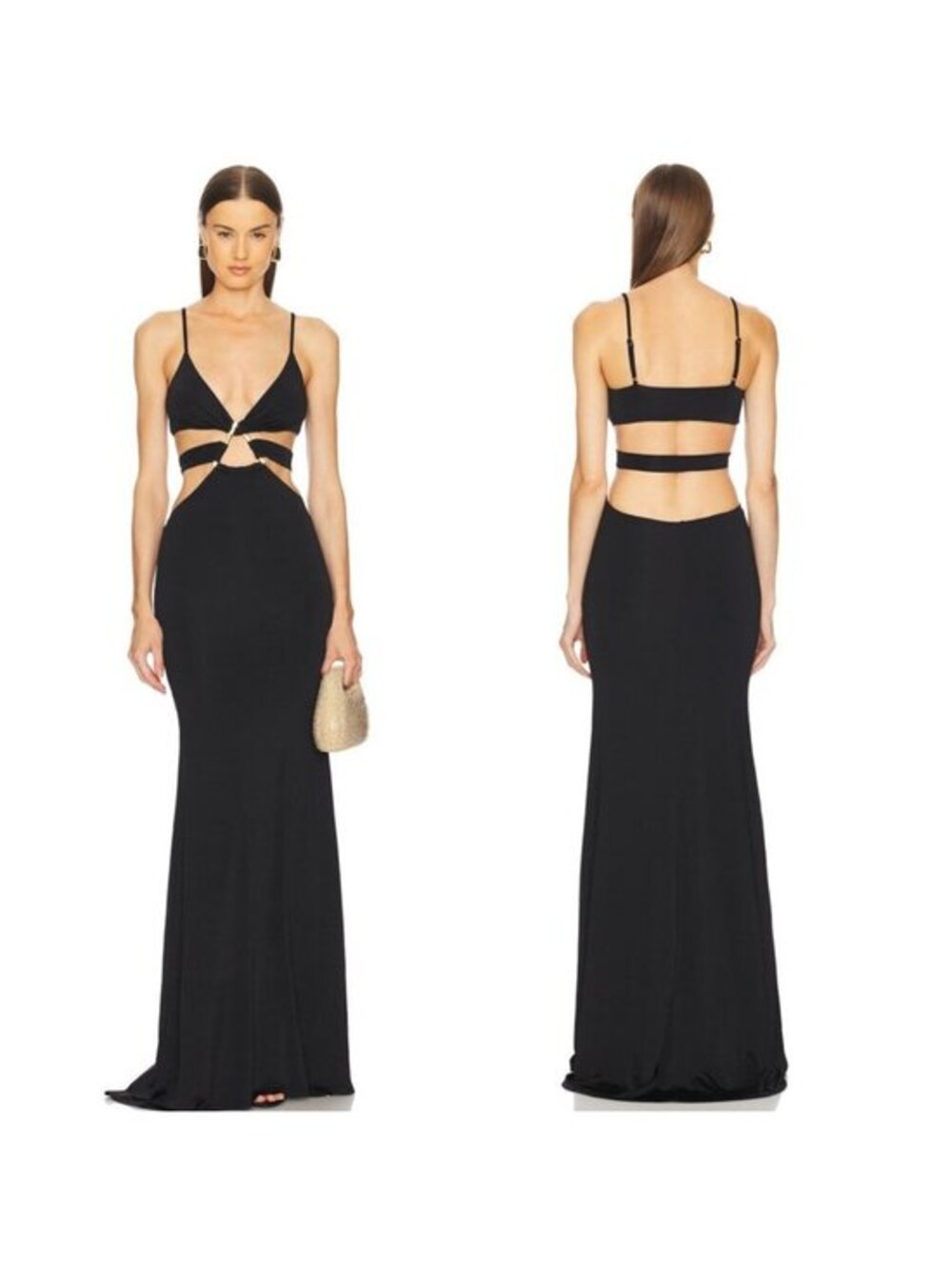Michael Costello x REVOLVE Milan Gown in Black - Picture 1 of 10